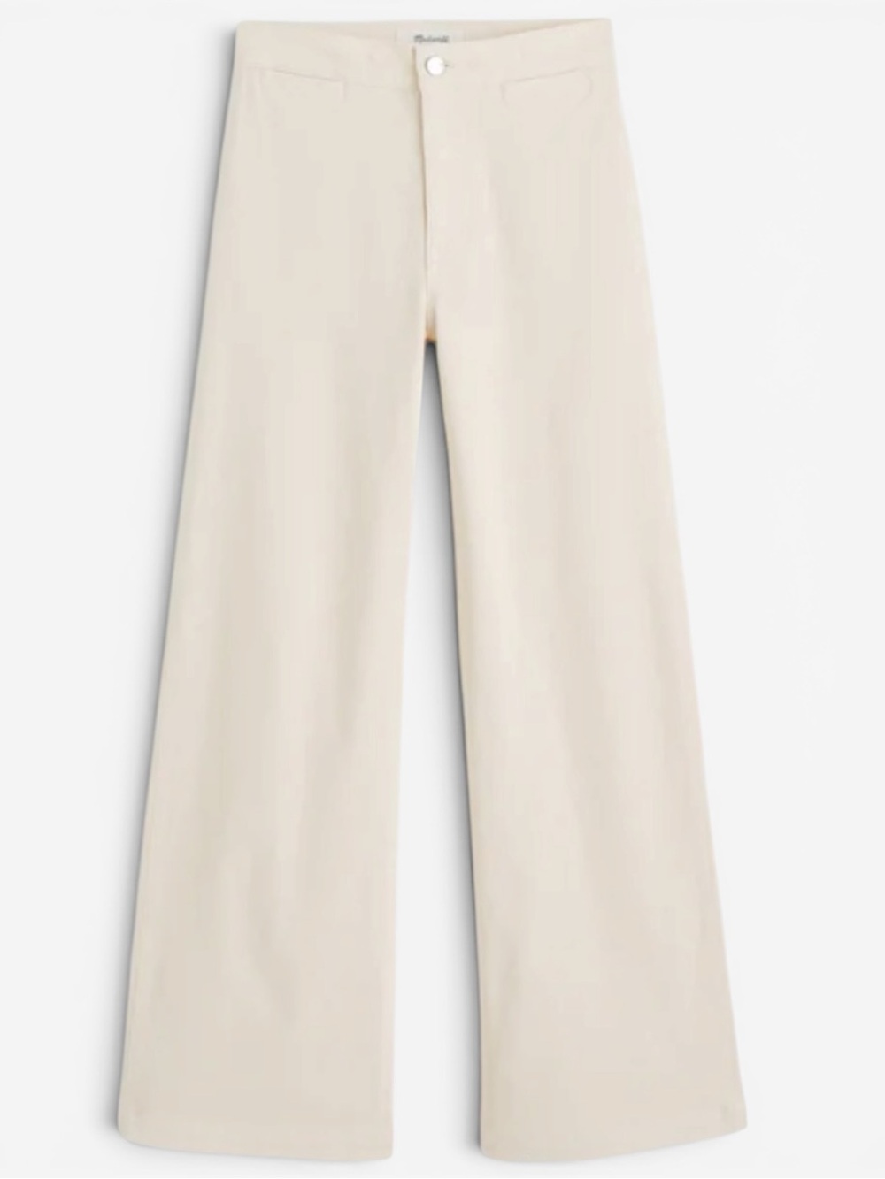 Madewell High Rise Wide Leg Corduroy Pant Size 26 Vintage Ivory NWT
